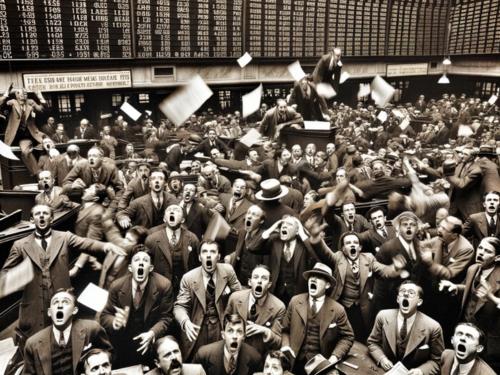 hundreds of people react to the stock market crash of 1929